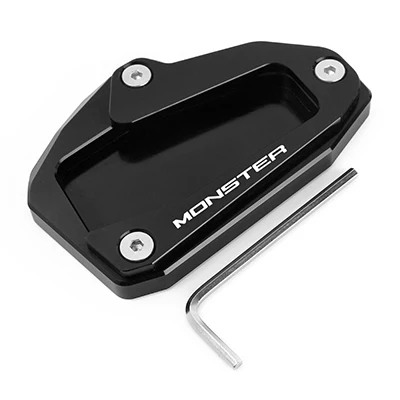 all black Логотип MONSTER для DUCATI Monster 696 795 797 821 Монстр CNC мотоцикл Kickstand подножка сторона подставка удлинитель опорная пластина - Цвет: all black