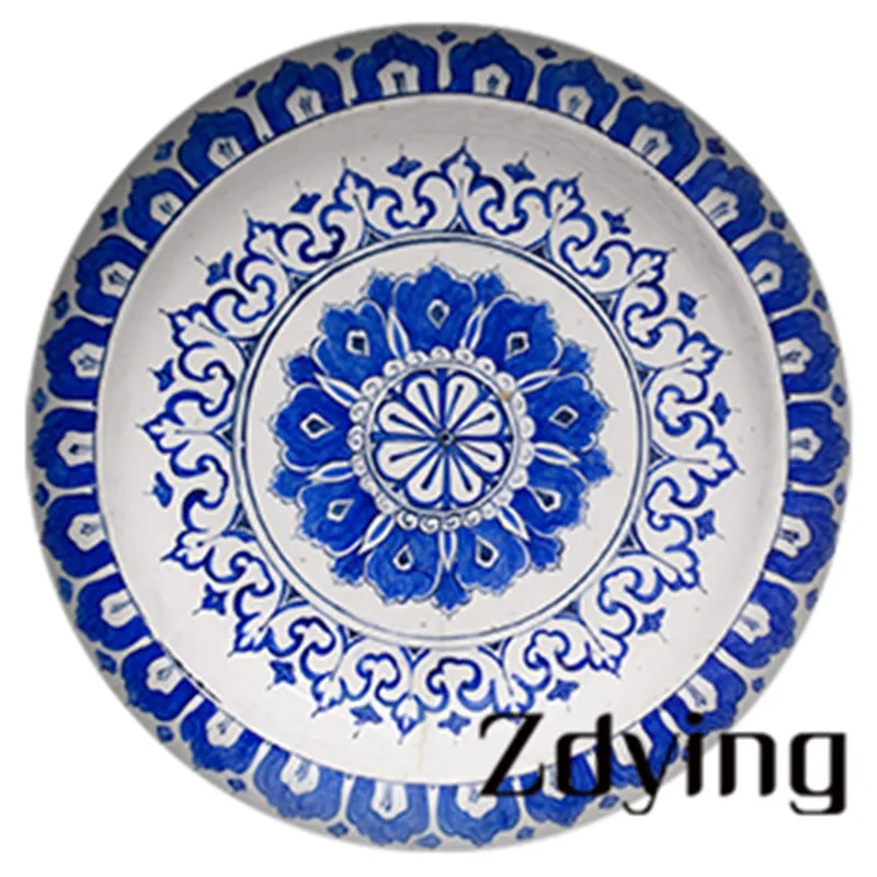 QH004 ZDYING 5 шт. синие и белые фарфоровые круглые стеклянные кабошоны синие цветы Demo плоская задняя фурнитура 12 мм/16 мм/18 мм/20 мм/25 мм - Цвет: QH004