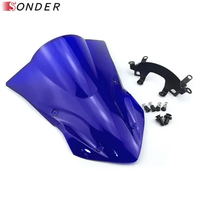 Ветровое стекло экран для Kawasaki Z900 части мотоцикла Double Bubble Z 900 17 18 19 аксессуары для экрана - Цвет: Blue