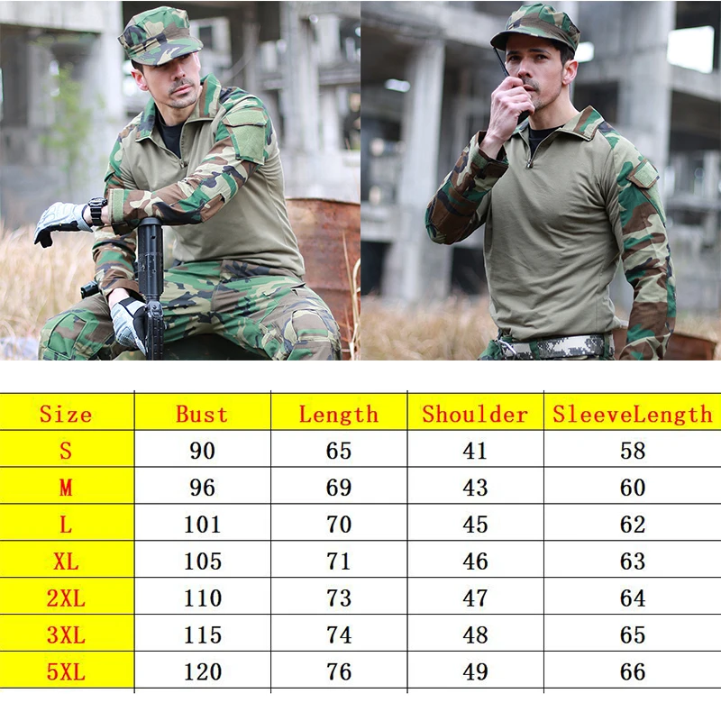Us Military Uniform Men Combat Shirts Proven Tactical Clothing Cp Camouflage Airsoft Army Suit Work Clothes Shooting Costume