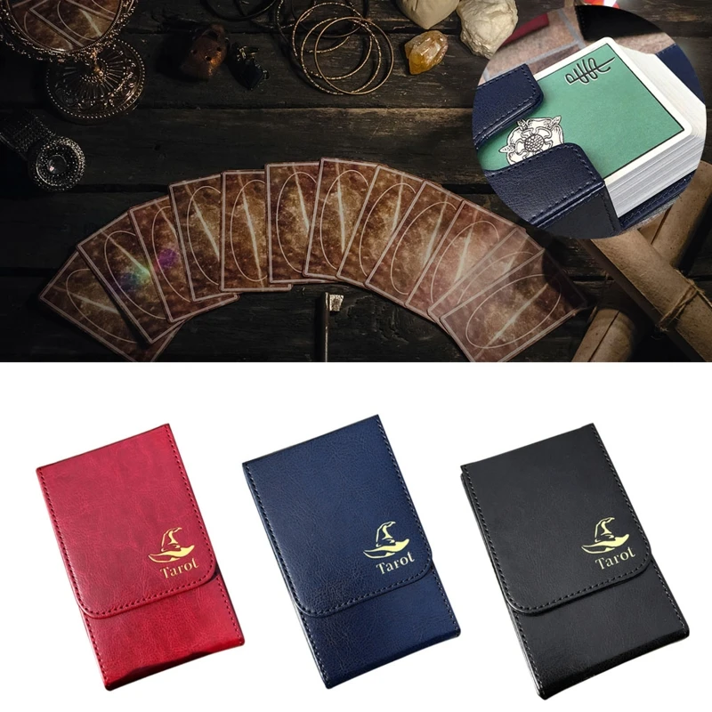 

Brand New and High Quality Portable Tarots Card Storage Box Double Leather Collection Board Game Poker Case Tarots Card Palmbox