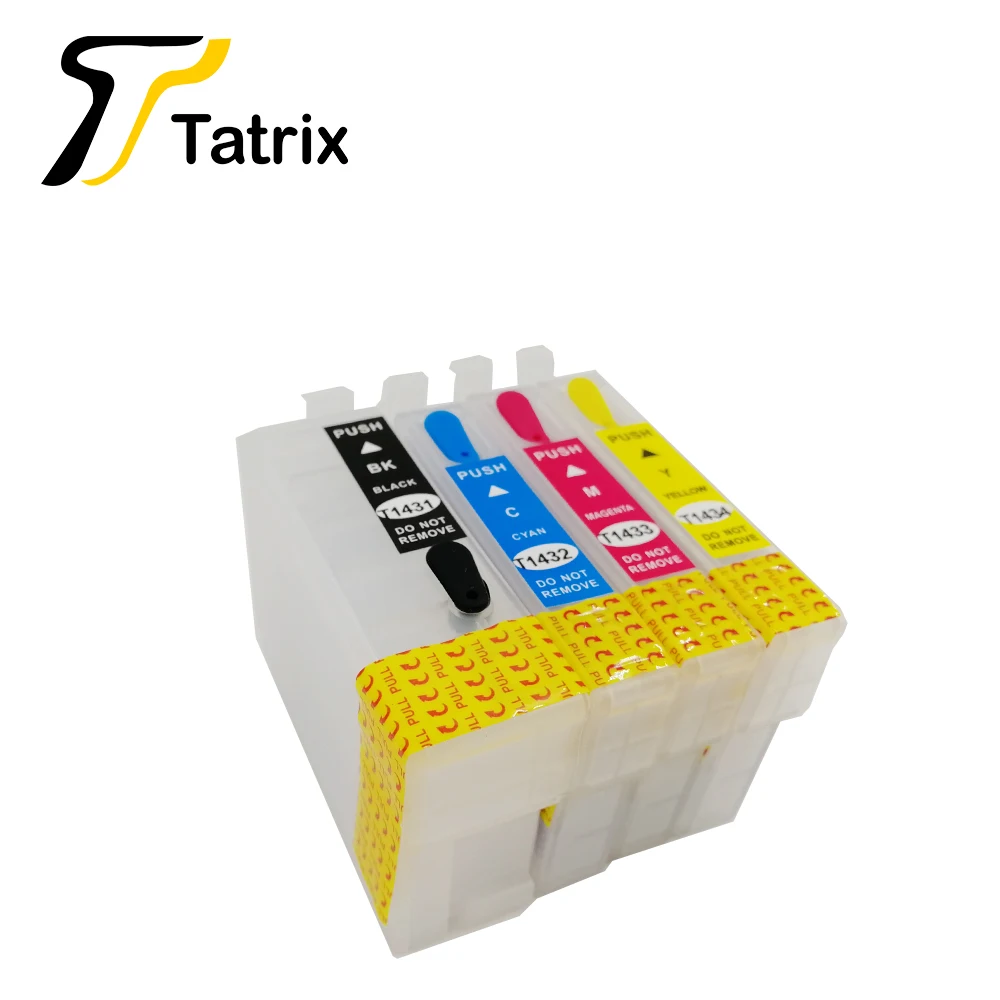Tatrix пустые перезаправляемые картриджи для Epson T1431-T1434 костюм для WP-7011 WP-7018 WP-7511 WP-7521 WF-3011 WF-352 с чипом Arc