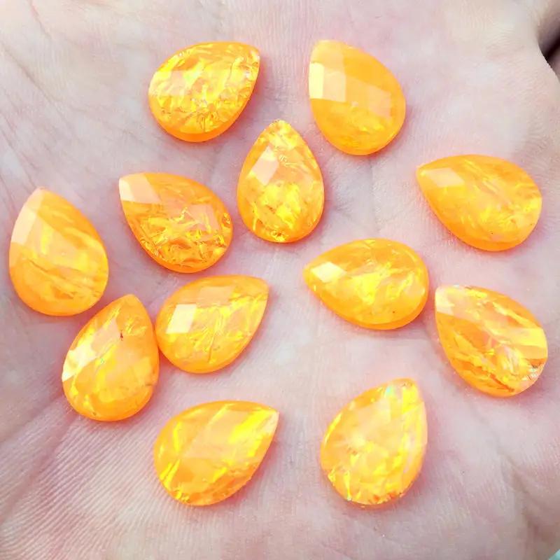 Yellow 10*14 мм палка на кнопках со стразами блестящая Капля Смолы хрустальные стразы камни для DIY свадьбы 30 шт-HB94 - Цвет: Yellow