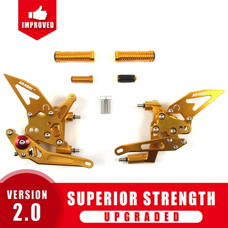 Gold Arashi для DUCATI 1199 Superleggera 2012- Rider регулируемая подножка подножки Rearset Panigale 899 2013 - Цвет: Gold