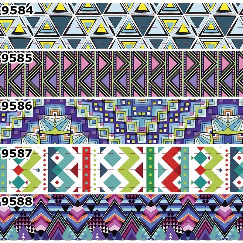 10 ярдов-разные размеры-лента Grosgrain-принт с геометрическим узором/19079574-9588