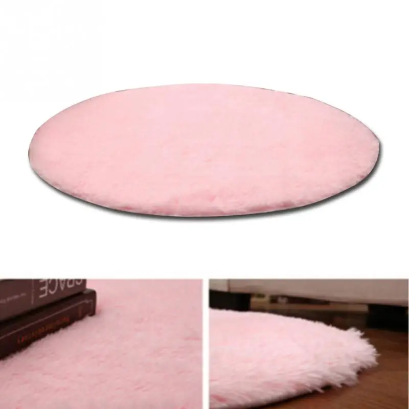 Ковер для гостиной/спальни, противоскользящий мягкий ковер 38 см* 38 см, современный ковер, белый розовый серый, 10 цветов, круглый коврик, ковры - Цвет: Pink