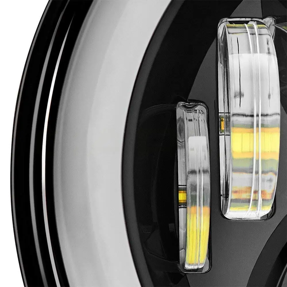  RGB Halo 7 Inch Led Headlight - Plug And Play Bluetooth Led Angel Eyes Headlight Sealed Beam For Je - 32845124322