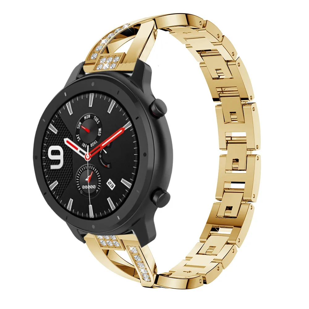 Ремешок для часов huawei Watch GT 1 GT 2 ремешок для Huami Amazfit GTR 47 мм Смарт-часы ремешки с Стразы 2 шт. Шпильки браслет