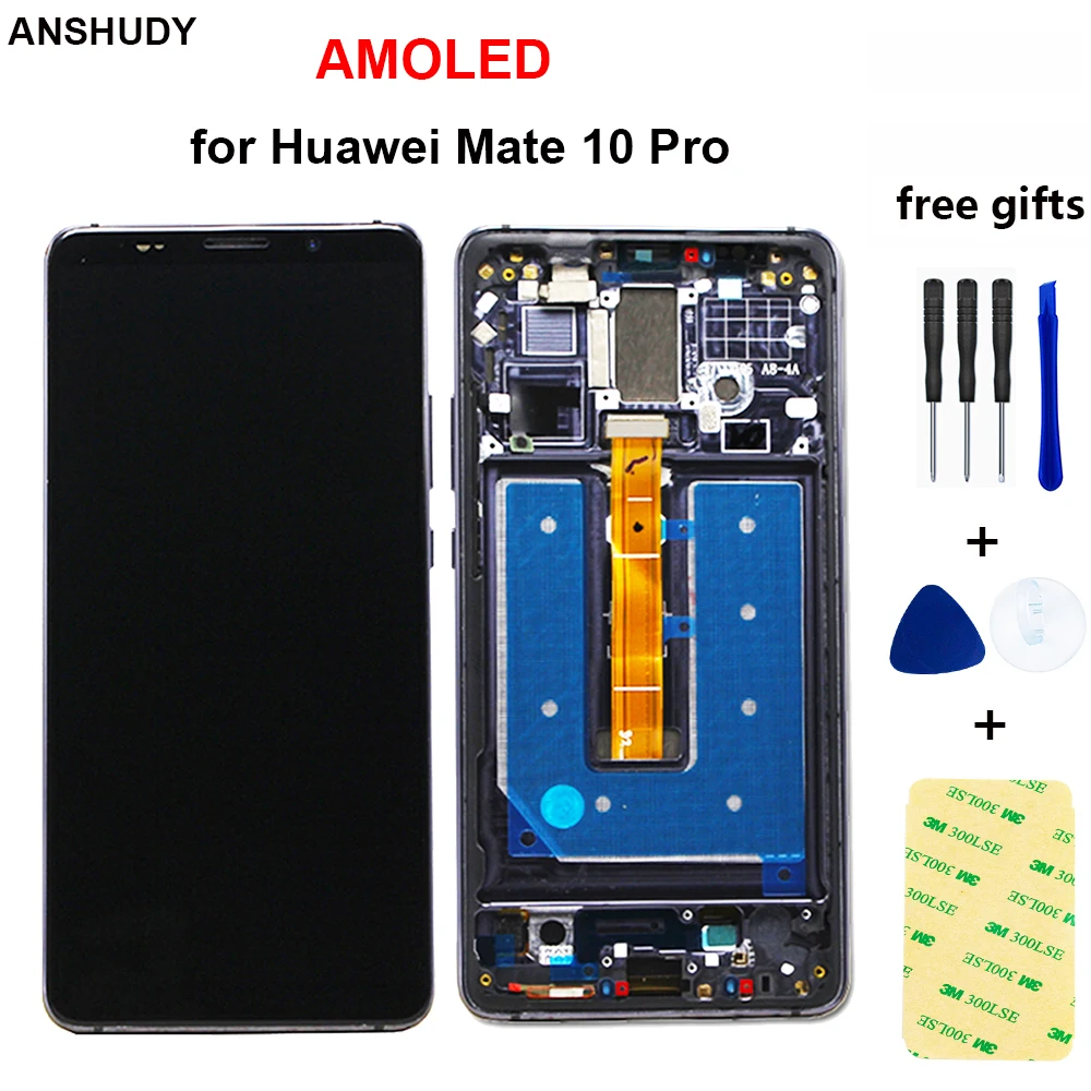

AMOLED for Huawei Mate 10 Pro LCD Touch Screen Digitizer Assembly BLA-L09 BLA-L29 Display with Frame Replacement Free Shipping