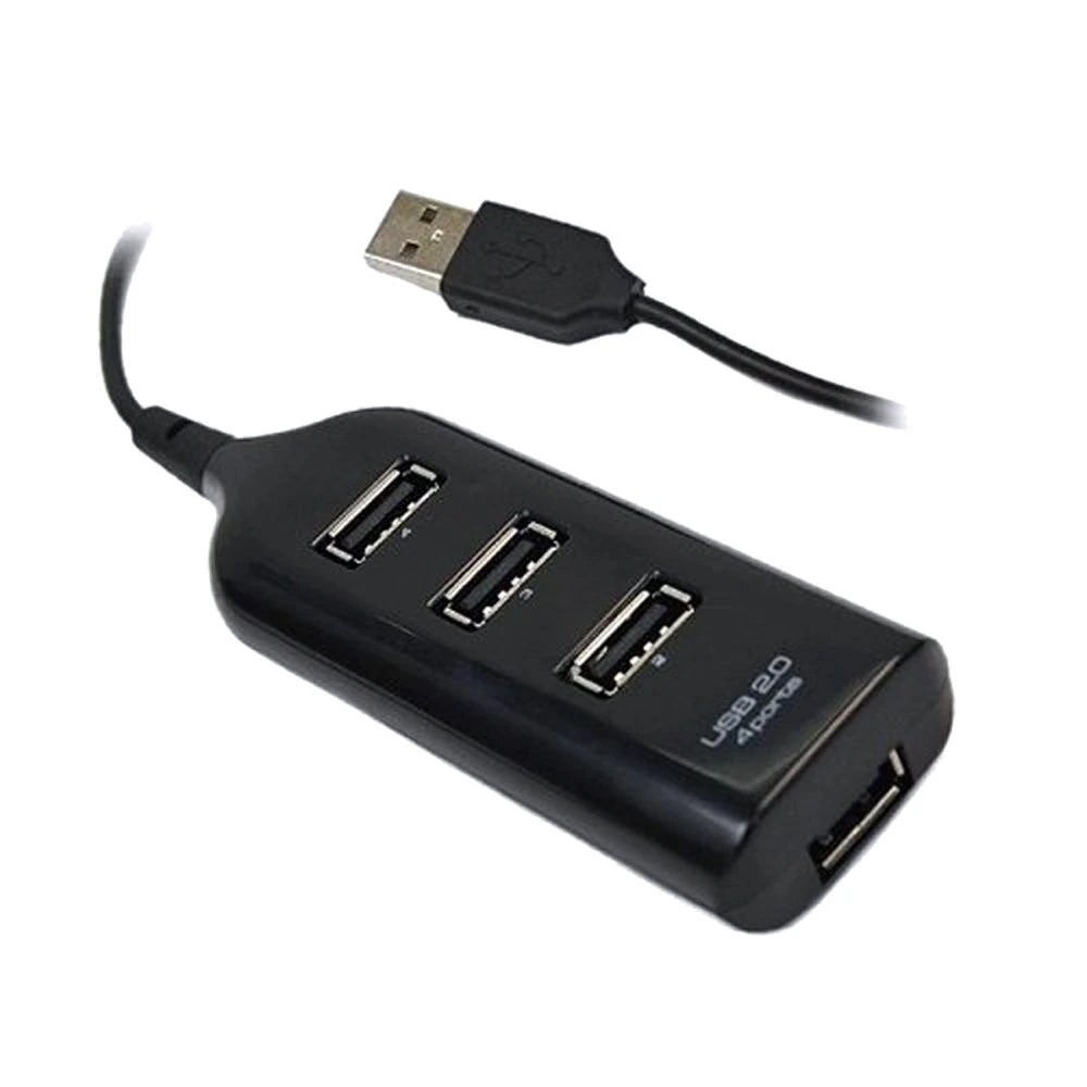 Высокое качество 4 Порты и разъёмы Mini USB 2,0 хаб для портативных ПК высокое Скорость 480 Мбит/с черного цвета
