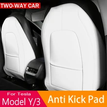 Auto Rugleuning Pad Anti Kick Protector Voor 2021 Tesla Model 3 Model Y Mat Kind Anti Vuile Interieur Accessoires trim Decoratie