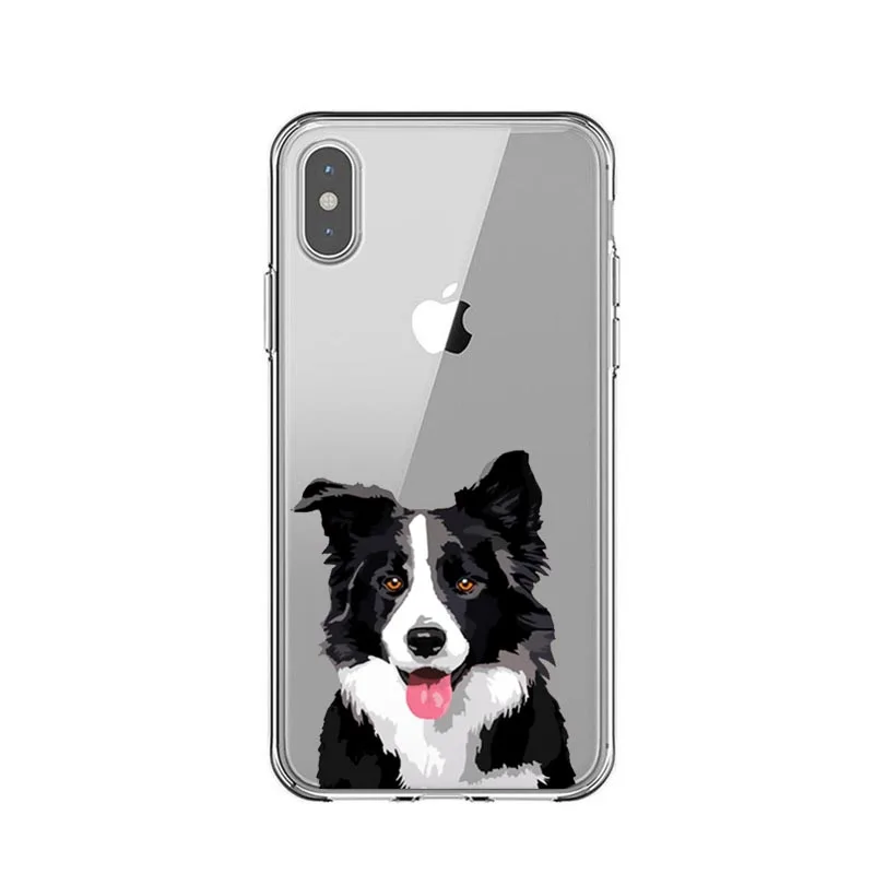French bulldog Poodle Border Collie Super Cute Corgi silicone Cover Cases for iphones 11 Pro Max Xs 6 6S 7 8 plus X XR XS MAX