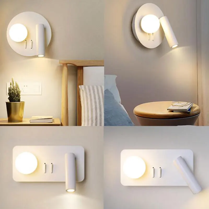 

Modern Wall Light Led Indoor Wall Lamps with switch free rotation Sconce indoor wall light For Home Bedroom Bedside light