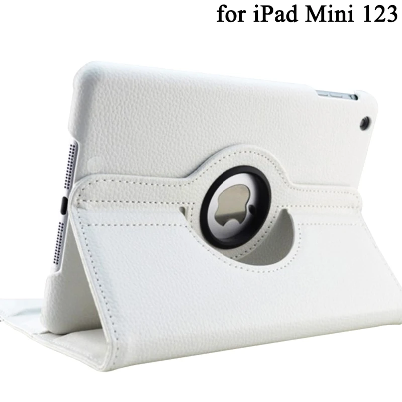 white for mini 1 2 3 Для Ipad Mini 1 2 3 Чехол, вращающийся на 360 градусов, флип-чехол из искусственной кожи, для Ipad Mini 1 2 3 Чехол-подставка, умный чехол для планшета s Sleep Wake - Цвет: white for mini 1 2 3