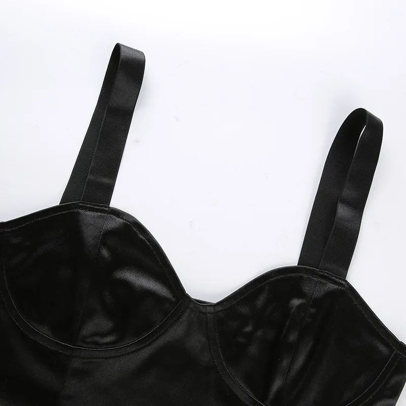 InsGoth сексуальные женские короткие топики PU кожаный ремень Bodycon без рукавов черные топы женские готические панк уличная Camis майка