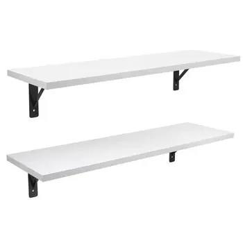 

Wall Mounted Floating Shelves, Set of 2, Display Ledge, Storage Rack for Room/Kitchen/Office
