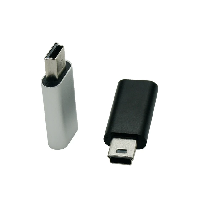 Adaptateur USB C vers Mini USB Type C femelle vers Mini connecteur Micro USB  5 broches pour lecteurs MP3 GoPro, caméra numérique de tableau de bord, GPS