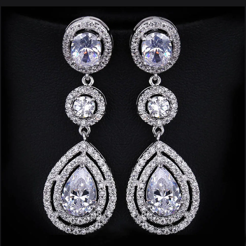 Элегантная микрозакрепка ThreeGraces AAA + CZ камень длинный большой Королевский синий