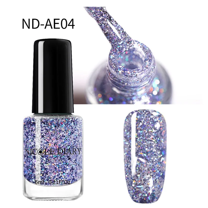 Holo Glitter-04 Николь дневник переливающийся Flakies лак для ногтей Хамелеон Wonderworld серии Блестки лак для ногтей Маникюрные Типсы Цвет 9/6 мл - Цвет: Holo Glitter-04