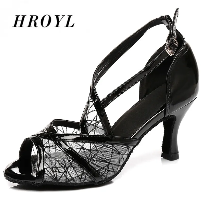 Туфли HROYL женские для латиноамериканских танцев искусственная кожа и сетчатая