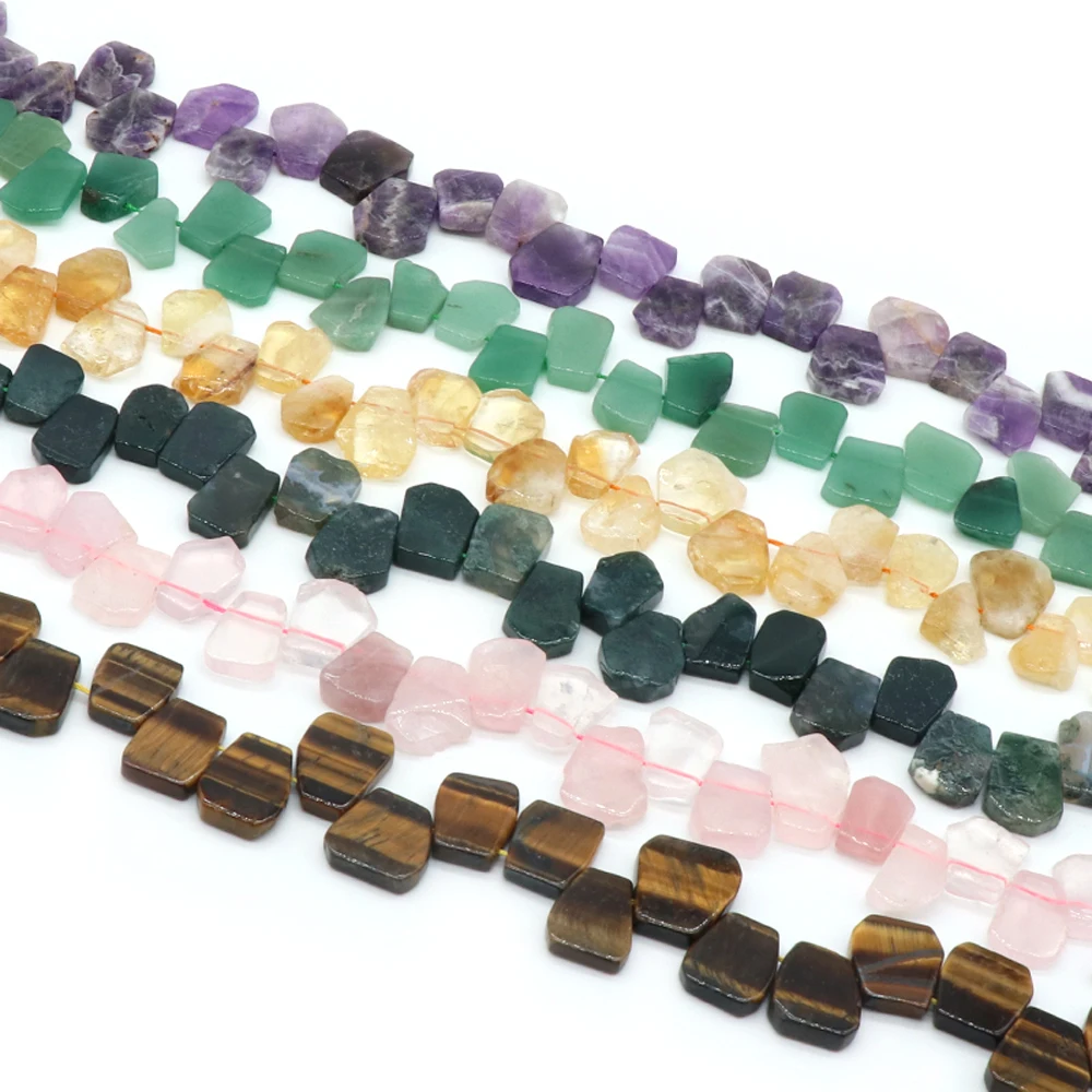 Natural Stone Beads Irregular Trapezoid Faceted Quartz Spacer Beaded For Jewelry Making DIY Charm Necklace Bracelet Accessories