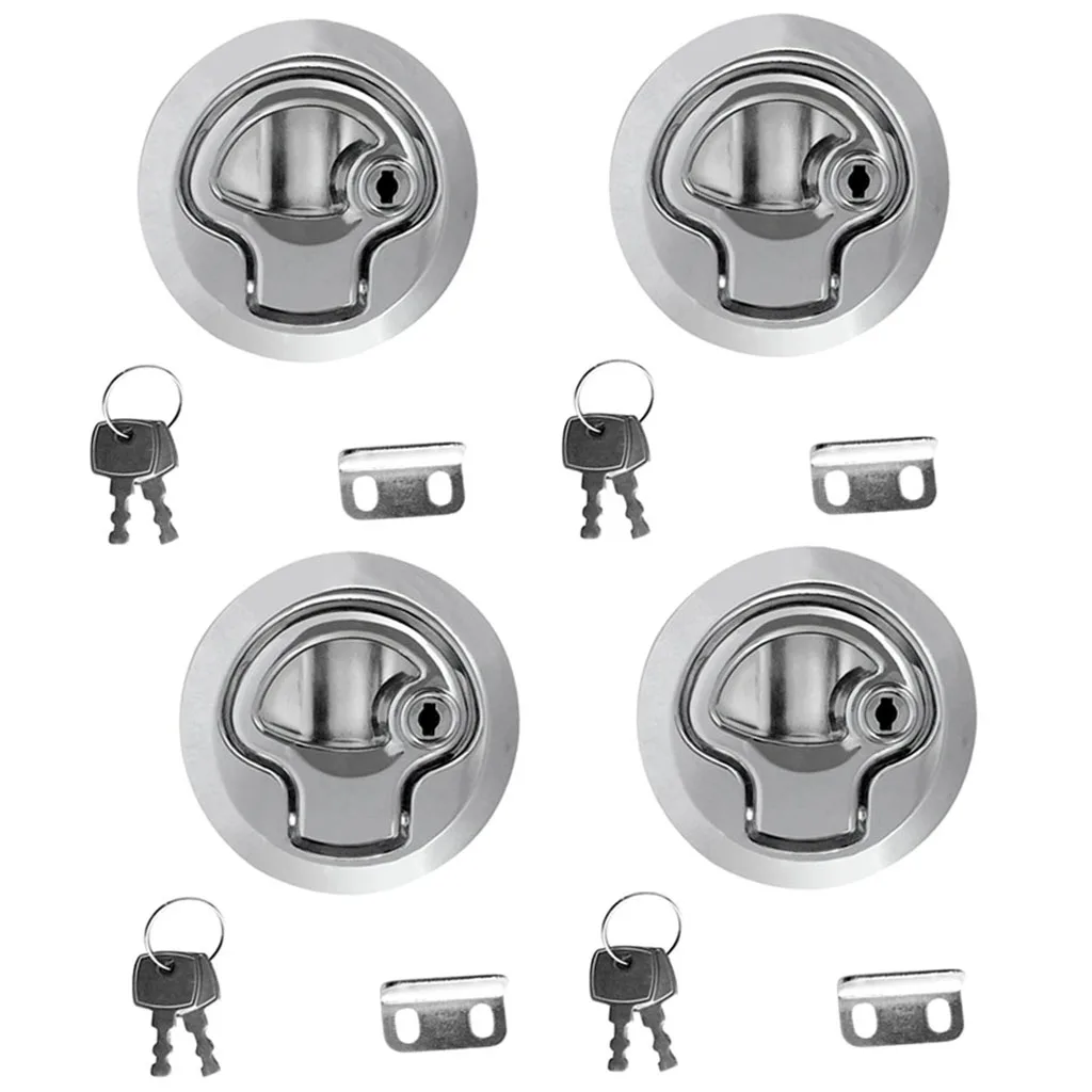 4x Interlock Flush Mounted Marine Door Latch For Boats, 2 12mm Deep