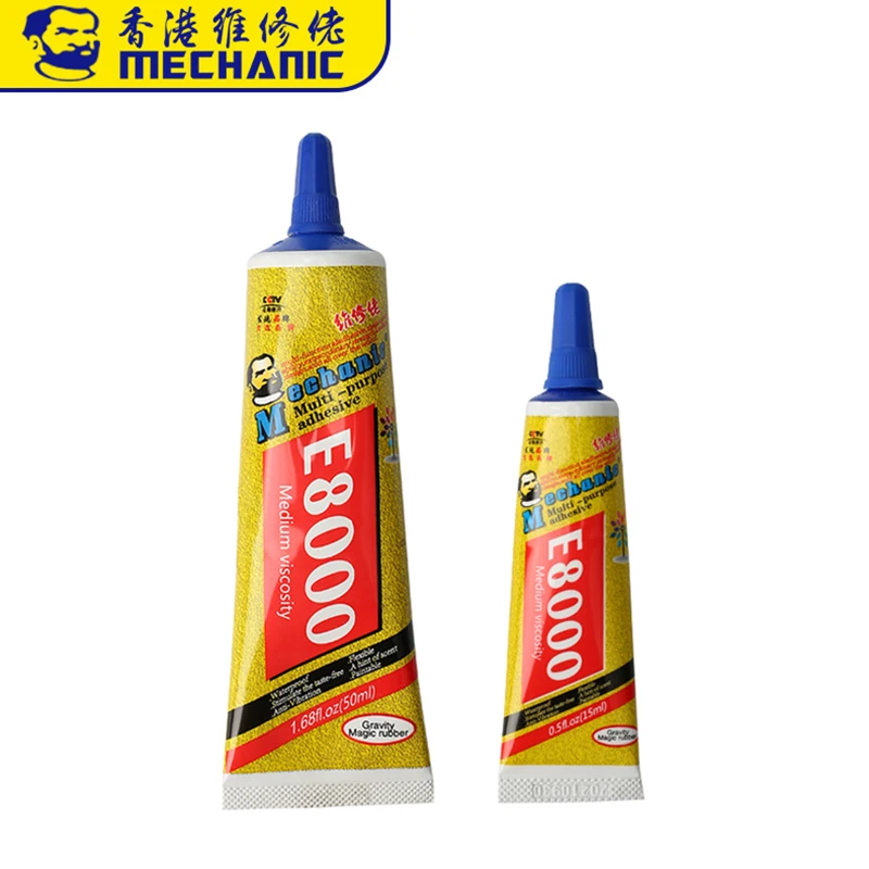 MECHANIC E8000 15/50ML Liquid Glue Multipurpose Adhesive Jewelry Crafts Rhinestone DIY Smartphone Screen Glass Repair Glue b7000 110ml multipurpose adhesive jewelry rhinestone crafts diy phone screen glass epoxy resin super liquid glue b 7000 nail gel