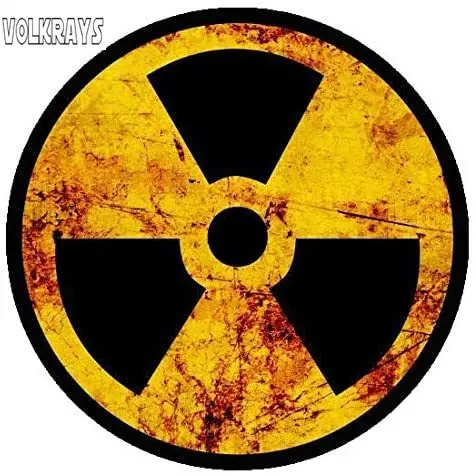 Volkrays Warning Car Sticker Radioactive Nuclear Radiation Rustic Symbol for Auto Laptop Bumper Decal PVC 7cm*7cm | Автомобили и