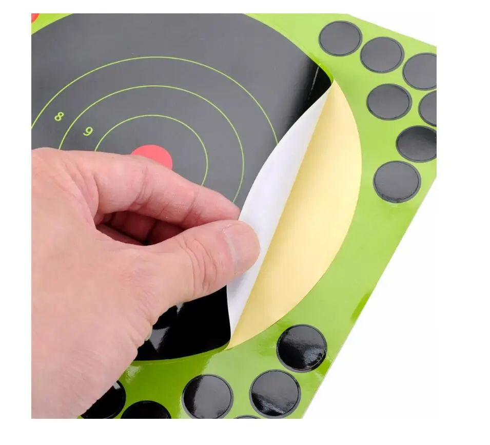 Shooting Targets 12 inch Adhesive Target Splatter Glow Shot Rifle Florescent Paper Target 10 Pieces