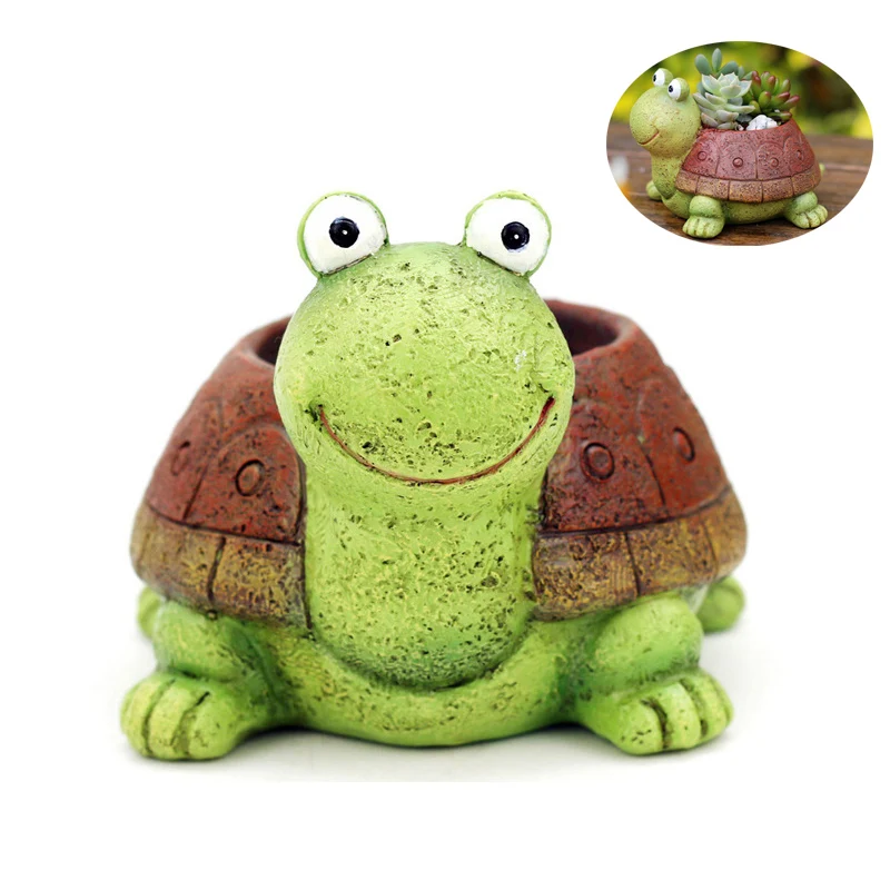 Cartoon Resin Turtle Shell Flower Pot Animal Flowerpot Fairy Garden Decor Plants Holder Home Decoration Succulent Planter Pot Aliexpress