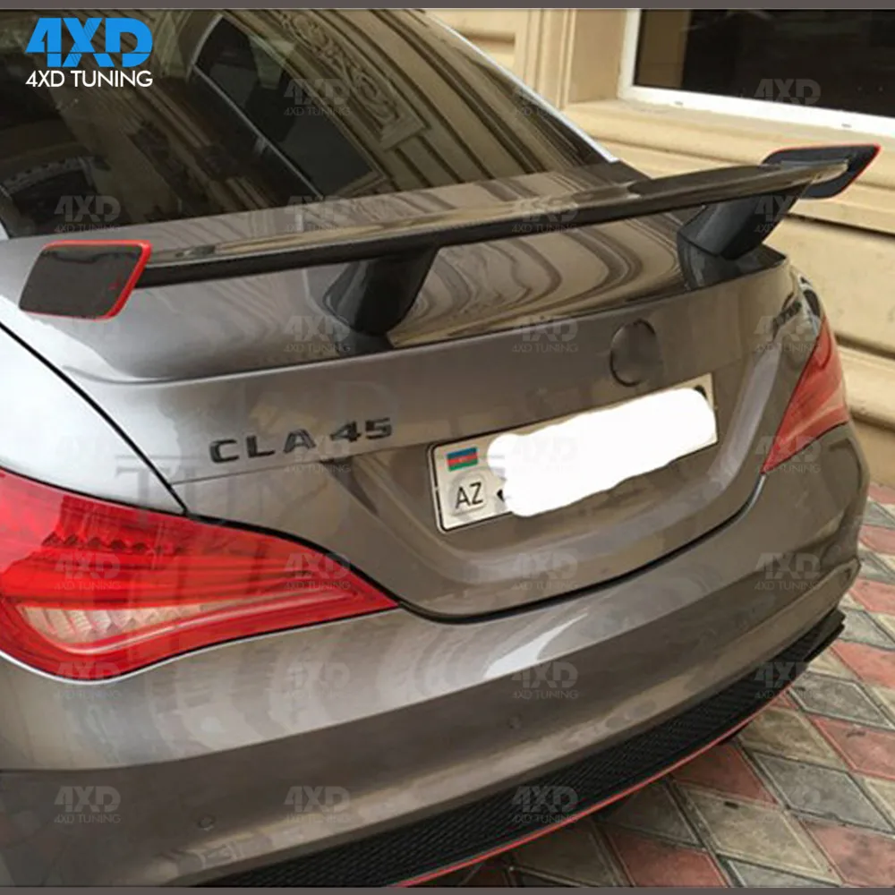W117 карбоновый спойлер с красной линией GT Стиль для Mercedes CLA45 AMG cla250 200 задний Багажник крыло 2013