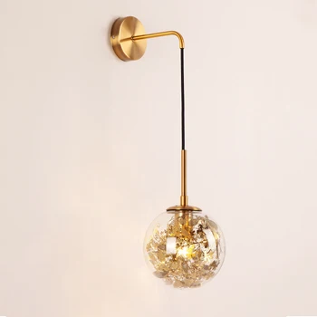 

Creative Vintage Wall Lamp Lights Indoor Glass Ball Decorative Sconce Wall Light Fixture Round Bedside Applique Murale Luminaire