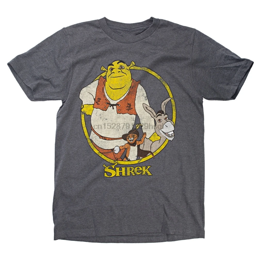 Shrek Donkey dan Puss Pria Heather Grey 