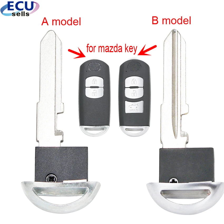 Uncut Emergency Key Blade Smart Insert Key Replacement Fit For Mazda 3