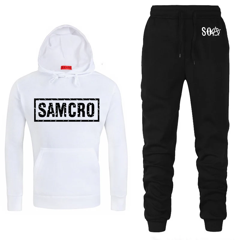 SOA Sons of anarchy/Детские модные толстовки с капюшоном с принтом «SAMCRO» Мужская Флисовая теплая толстовка мужские толстовки с капюшоном в стиле хип-хоп, штаны, костюм из 2 предметов