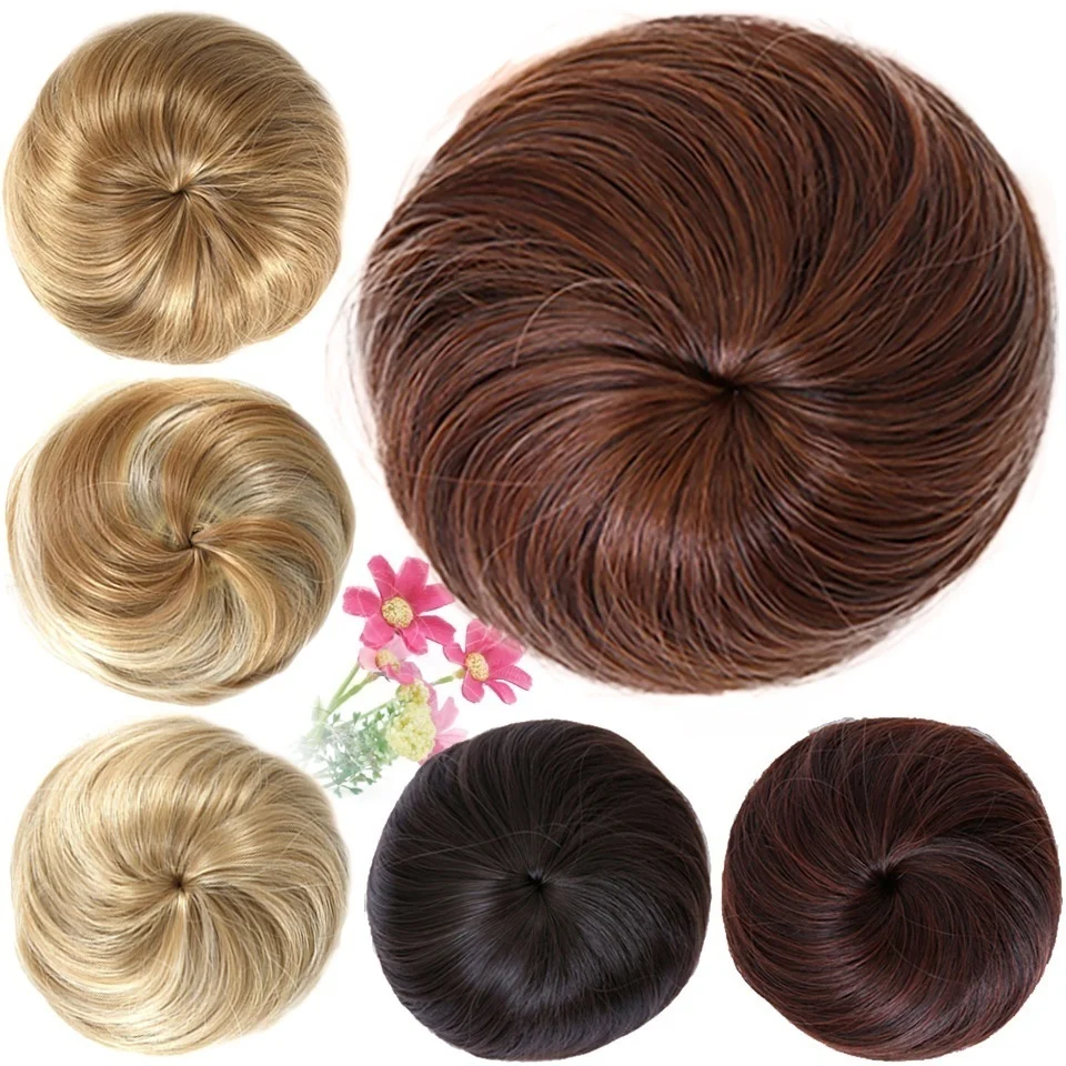LUPU 10 цветов синтетические шиньон пончик Роликовые шиньоны Высокая температура волокна волос для женщин