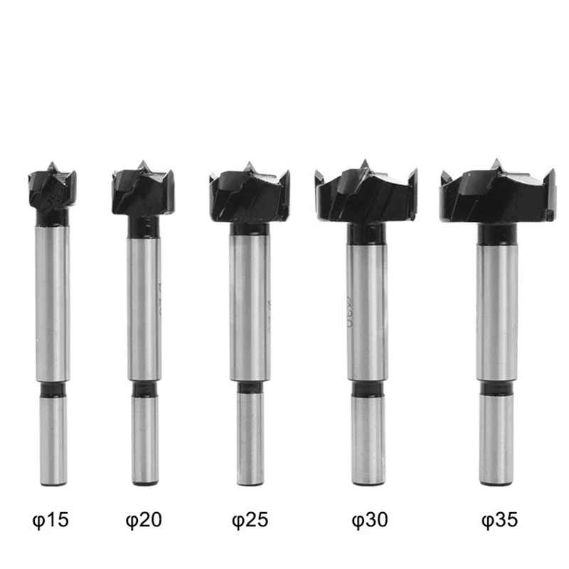 5pcs Carbon Steel Boring Drill Bits Woodworking Self Centering Hole Saw