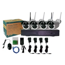 

4CH NVR+3-LED camera Kit HD video output Automatic connection with IP Plug and play P2P service Mobile viewing iphone&android