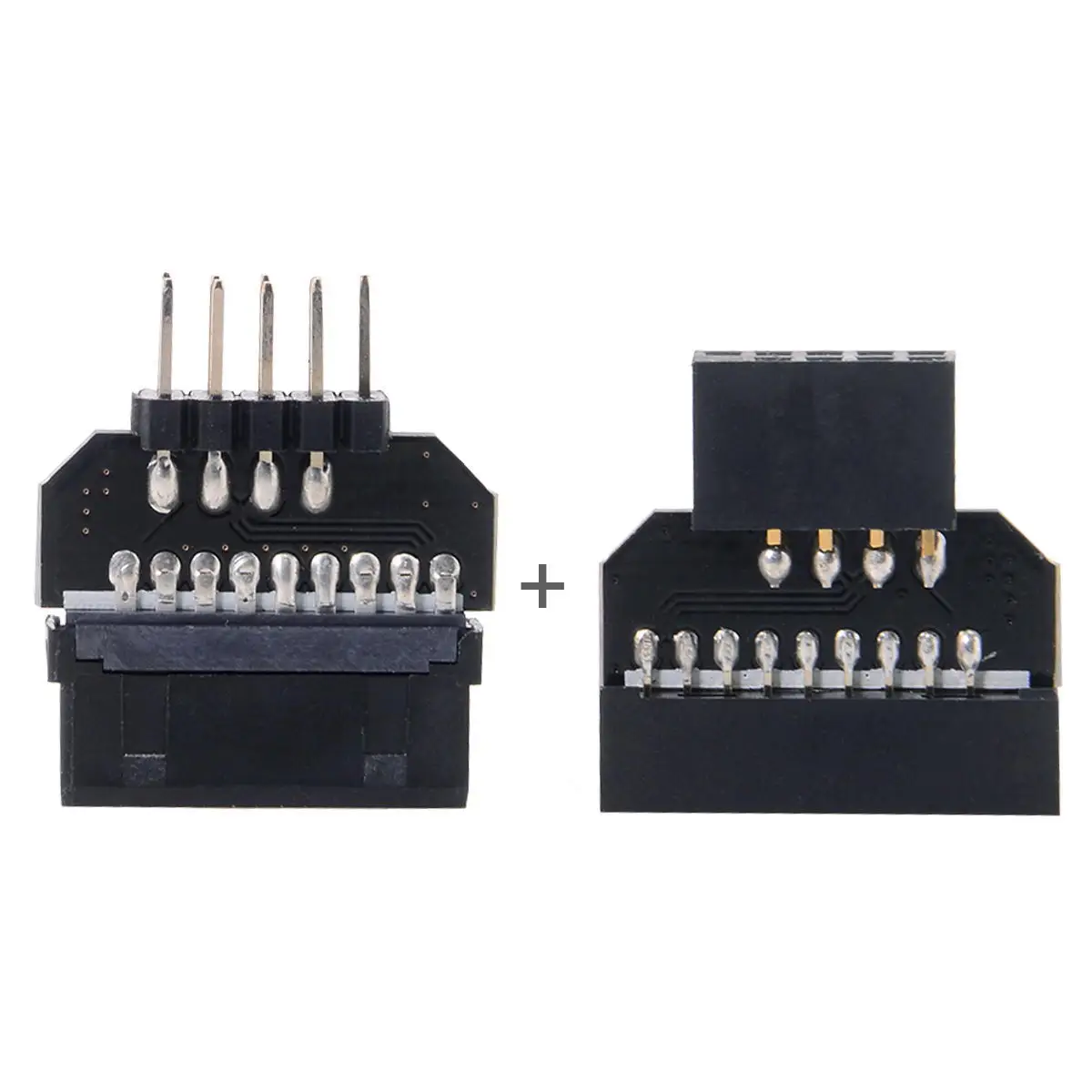 

9Pin USB 2.0 Housing to Motherboard USB 3.0 20pin Header Female Reversible Adapter 1set