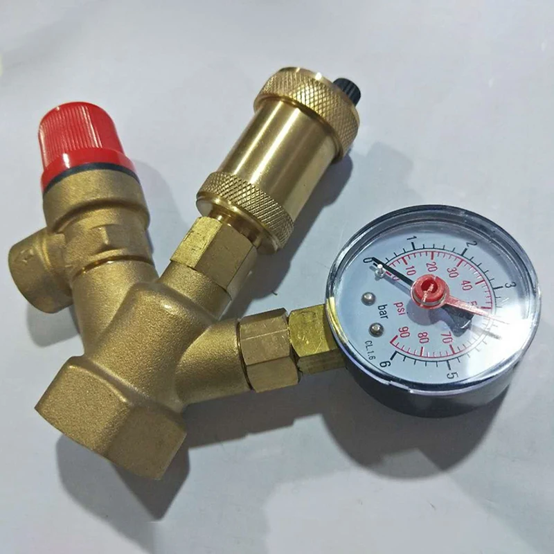 

Hot Sale Brass Boiler Valve 1 Inch DN25 Exhaust Safety Pressure Relief Valve and Pressure Gauge Boiler Safety Components
