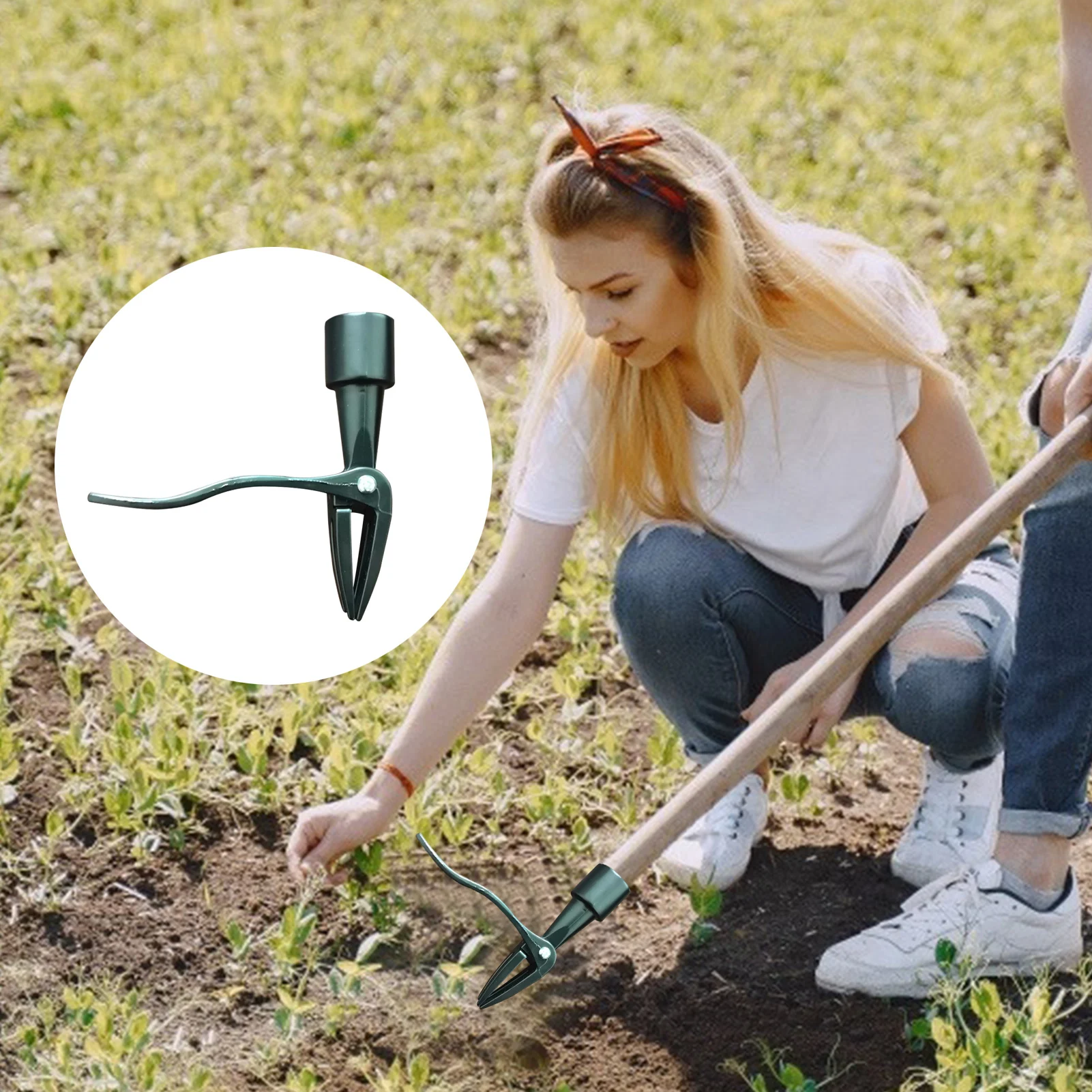 Root Remover Outdoor Weeder Portable Manual Garden Lawn Stand Up Weed Puller Lightweight With Foot Pedal Without Sticks 3