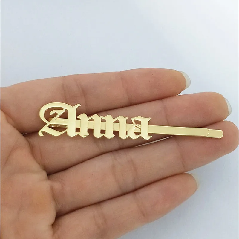 Украшения для волос на заказ, заколка для волос Babygirl Bijoux Femme, детский подарок, персонализированный головной убор для невесты, Золотая заколка для волос, аксессуары в стиле бохо - Окраска металла: Hair Pin