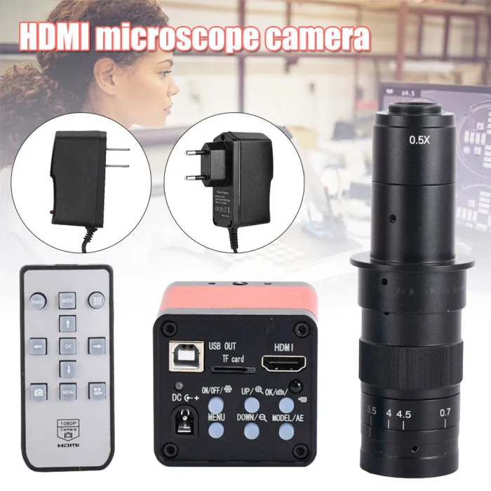 48MP микроскоп камера 2K HDMI промышленный микроскоп Цифровая видеокамера для промышленности 180X CLH@ 8