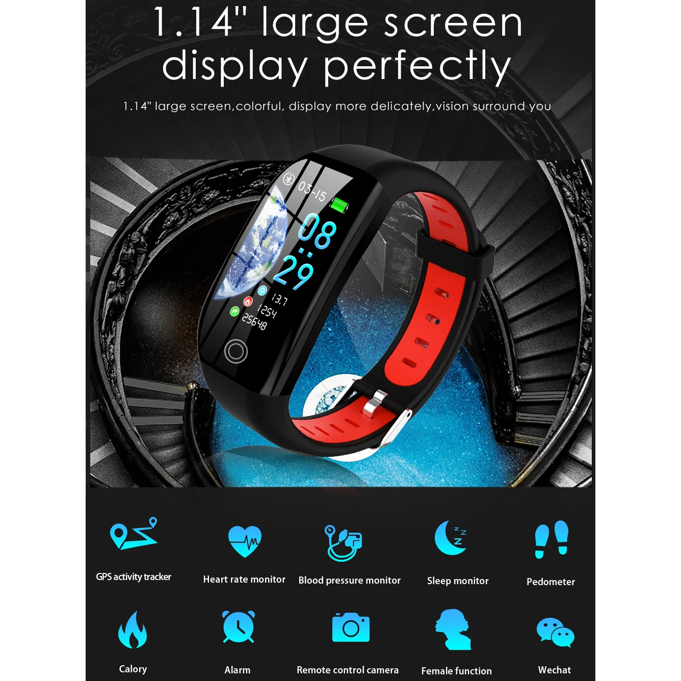 F21 умный Браслет Bluetooth фитнес отслеживание давления измерения мужской t браслет часы с gps водонепроницаемый спортивный ремешок для мужчин и женщин