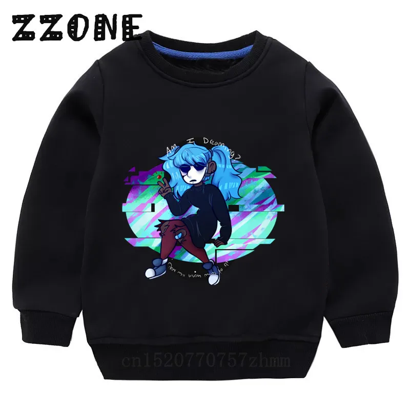 Детские толстовки, Веселая детская игра, толстовки с рисунком Салли, детский хлопковый пуловер, топы для девочек и мальчиков, осенняя одежда, KYT5275 - Цвет: 5275L-Black