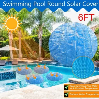 

Swimming Pool Cover Dust Rainproof Pool Cover Blue Round Tarpaulin Durable For Family Garden Pools Swimming Pool Accessories GQ
