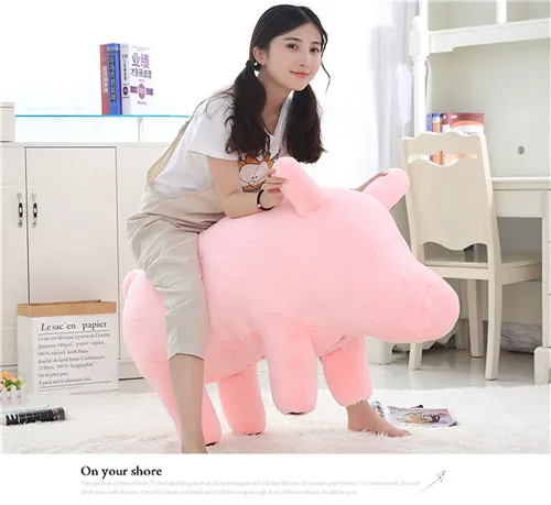 Fancytrader 43`` Giant Simulation Pig Lifelike Plush Stuffed Swine Toy Elephant Pig Sofa Kids Doll Can be Rode 110cm 4 Models (22)