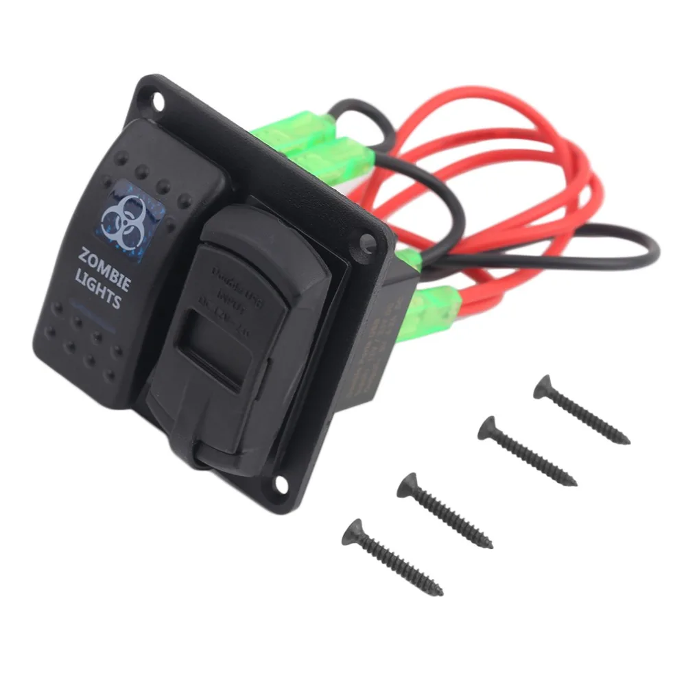 CS-512B1 4.2A IP65 авто лодка морской алюминиевый переключатель доска двойной USB с Вольтметр комбинированная панель