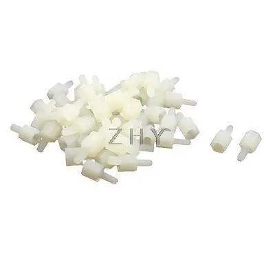 

50PCS M3 x 6mm x 6mm Insulated Hex Nut Hexagonal Threaded Spacer Support