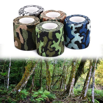 

5cm*4.5m outdoor camouflage tape self-adhesive stretchable non-woven fabric outdoor hunting hunting invisible tape